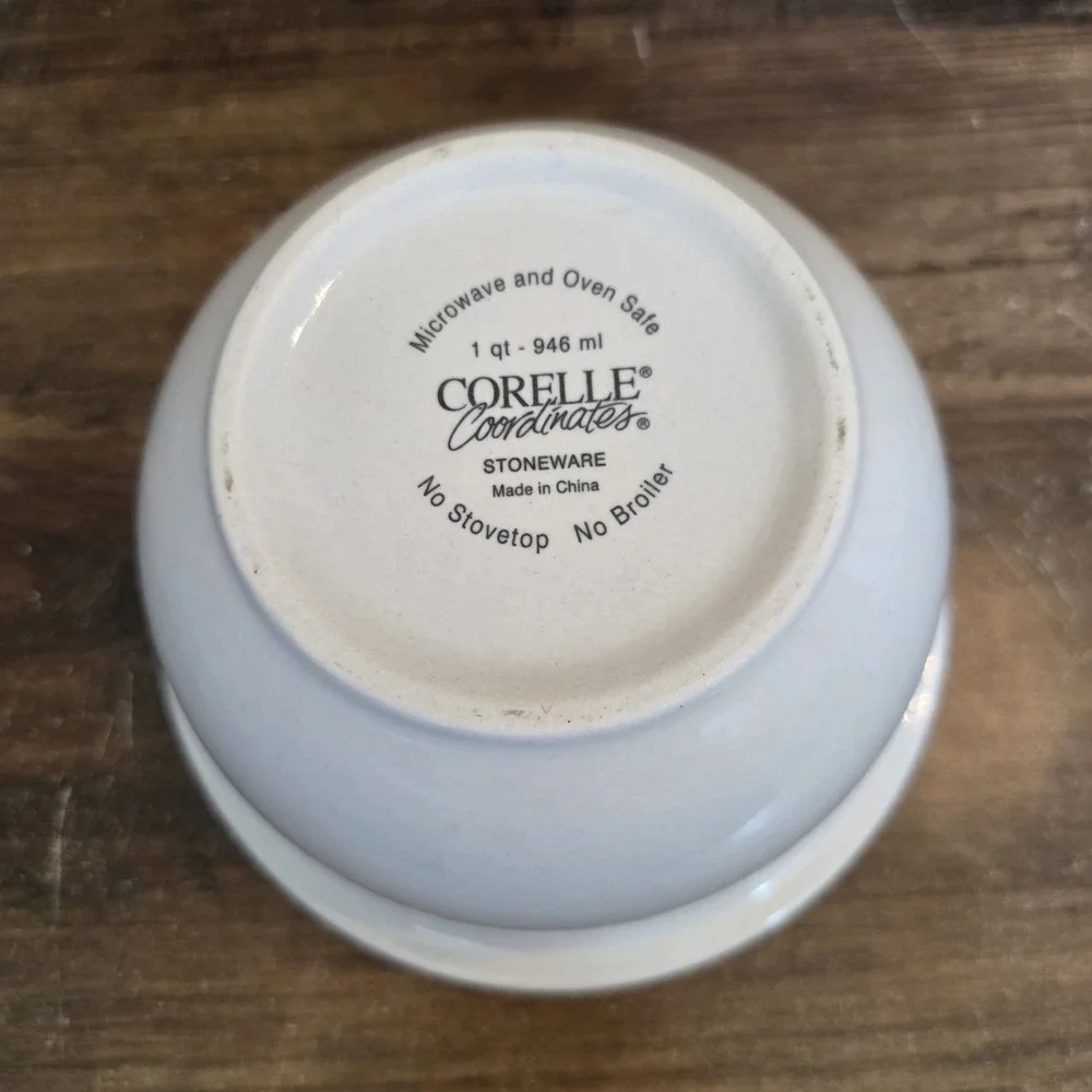 Corelle Coordinates Chutney Pattern Stoneware Serving Mixing Bowl 3 Piece‎ Set